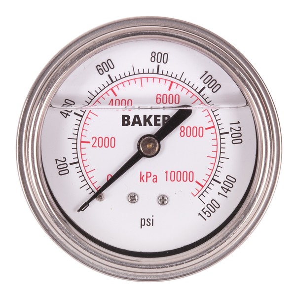 Baker Instruments AHNC-1500P Pressure Gauge, 0-1500 PSI AHNC-1500P